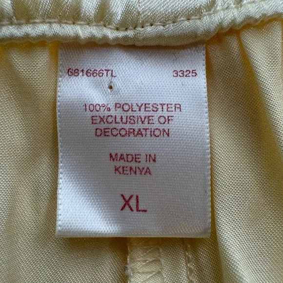 Oscar de la Renta Women’s‎ Fine Label Shorty Pajama Set Vintage Yellow XL - Picture 7 of 8